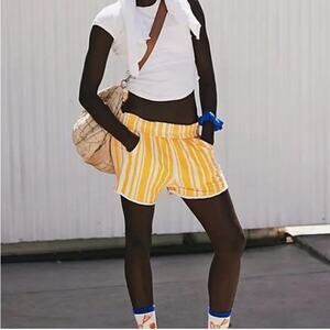 🆕Free People "All Star Stripe" Shorts in Clementine White SZ S NWOT